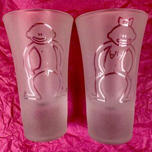 Two Tall Frosted Shot Glasses Adult Bachelorette Party Nude Gift Naked Man Woman